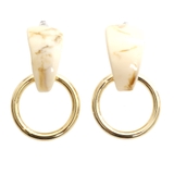 ホワイト | ピアス サージカルステンレス グラフィック×フープ 1ペア レディース 両耳用 | ピアス専門店HOMESLICEPRODUCTIONS