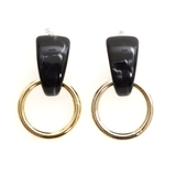 ブラック | ピアス サージカルステンレス グラフィック×フープ 1ペア レディース 両耳用 | ピアス専門店HOMESLICEPRODUCTIONS