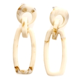 ホワイト | ピアス サージカルステンレス ラウンド×ダブルチェーンフレーム | ピアス専門店HOMESLICEPRODUCTIONS