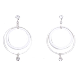 シルバー | ピアス サージカルステンレス ダブルサークルフレーム＆ジュエル | ピアス専門店HOMESLICEPRODUCTIONS