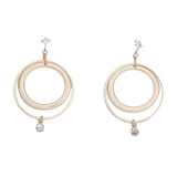 ゴールド | ピアス サージカルステンレス ダブルサークルフレーム＆ジュエル | ピアス専門店HOMESLICEPRODUCTIONS