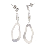 シルバー | ピアス サージカルステンレス 変形サークルフレーム＆ジュエル | ピアス専門店HOMESLICEPRODUCTIONS