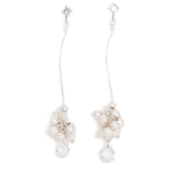 シルバー | ピアス サージカルステンレス ウェーブスティック×淡水パールビーズ＆ジュエル | ピアス専門店HOMESLICEPRODUCTIONS