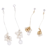 ピアス サージカルステンレス ウェーブスティック×淡水パールビーズ＆ジュエル | ピアス専門店HOMESLICEPRODUCTIONS | 詳細画像1 