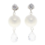 シルバー | ピアス サージカルステンレス パール＆ティアドロップジュエル | ピアス専門店HOMESLICEPRODUCTIONS