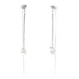 シルバー | ピアス サージカルステンレス スティック×淡水パール | ピアス専門店HOMESLICEPRODUCTIONS