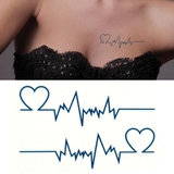 タトゥーシール 2枚セット 心電図ハート | ピアス専門店HOMESLICEPRODUCTIONS | 詳細画像1