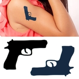 タトゥーシール 2枚セット ピストル拳銃 | ピアス専門店HOMESLICEPRODUCTIONS | 詳細画像1 