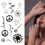 タトゥーシール ピースマーク&ダイヤモンド【タトゥーシール TATTOO | ピアス専門店HOMESLICEPRODUCTIONS | 詳細画像1