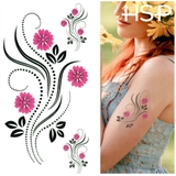 タトゥーシールピンク&ブラックフラワー【タトゥーシール TATTOO ボディシー… | ピアス専門店HOMESLICEPRODUCTIONS | 詳細画像1