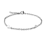 シルバー | 316Lサージカルステンレス ハート＆Loveチャーム アンクレット | ピアス専門店HOMESLICEPRODUCTIONS