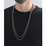 ブラックシルバー | ネックレス メンズ 2連 | improves