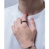 ブラックシルバー | フリーサイズビーズリング メンズ レディース | improves