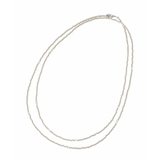 シルバー(96) | ビーズアクセントメタルロングネックレス | eur3