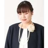 アイボリー(80) | 【2点セット】フォーマルネックレス×コサージュセット | eur3