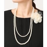 アイボリー | コサージュ付き2連パールライクネックレス | eur3