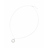 シルバー(96) | メタルサークルパールロングネックレス | eur3