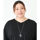 シルバー(96) | スクエアモチーフデザインロングネックレス | eur3