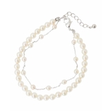 シルバー | 二連パールブレスレット | eur3