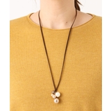 ブラウン | パールビーズデザインコードネックレス | eur3