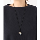 ブラック | パールビーズデザインコードネックレス | eur3