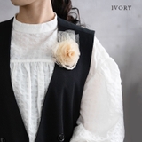 パール付き ジョーゼット立体フラワー ラメドットシフォン総レース付きコサージュ | Jewel vox | 詳細画像6 