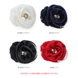 パール＆ビジューストーン付き サテンローズモチーフサイドフラワー コサージュ | Jewel vox | 詳細画像10 