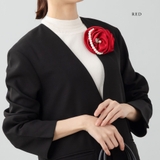 パール＆ビジューストーン付き サテンローズモチーフサイドフラワー コサージュ | Jewel vox | 詳細画像4 