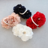 パール＆ストーン付き ダブル立体フラワー コサージュ | Jewel vox | 詳細画像2 