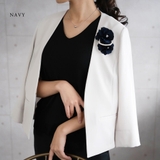 パール＆ストーン付き ダブル立体フラワー コサージュ | Jewel vox | 詳細画像3 