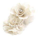 アイボリー | パール＆ストーン付き ダブル立体フラワー コサージュ | Jewel vox