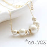 スライド式アジャスター コットンパール グラデーションネックレス | Jewel vox | 詳細画像1