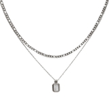 シルバー×ホワイト | ネックレス ステンレス 金属アレルギー | Jewel vox