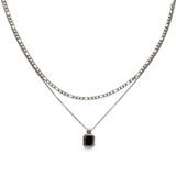 シルバー×ブラック | ネックレス ステンレス 金属アレルギー | Jewel vox