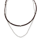 ブラウン×シルバー | ネックレス ショートネックレス レディース | Jewel vox