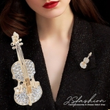 ブローチ バイオリンモチーフ 音楽 | JS FASHION | 詳細画像1 