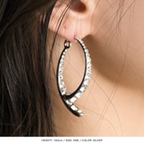 【シルバー】 | ダブルラインビジューピアス | JULIA BOUTIQUE