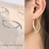 ダブルラインビジューピアス | JULIA BOUTIQUE | 詳細画像1
