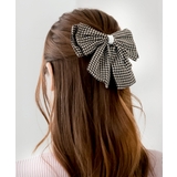 【ベージュ】 | 千鳥格子柄リボンバレッタ/24684 | JULIA BOUTIQUE