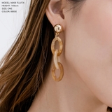 【ベージュ】 | べっ甲柄3連チェーンピアス | JULIA BOUTIQUE