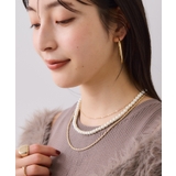 ゴールド(90) | ガラスパール3連ネックレス | VIS