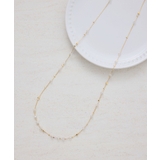 ゴールド(90) | 飛ばしクリアビーズミディアムネックレス | ROPE' PICNIC