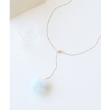 グレー系(09) | フラッフィーボール×ロンデルラリエットネックレス | ROPE' PICNIC