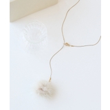 ベージュ系(28) | フラッフィーボール×ロンデルラリエットネックレス | ROPE' PICNIC