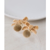 オレンジ系(71) | ベルベットリボン×シャギーボールプチピアス | ROPE' PICNIC