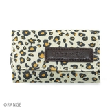 オレンジ | キーケースメンズレディースヒョウ柄札入れカードケース付きユニセックスで使えますキ… | KEYS 
