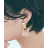 ベージュ | スクエアクリアピアス 小物 雑貨 | kirakiraShop