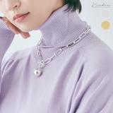 ボリュームチェーンマンテルネックレス ユニセックス 韓国アクセサリー | kirakiraShop | 詳細画像1