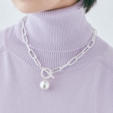 シルバー | ボリュームチェーンマンテルネックレス ユニセックス 韓国アクセサリー | kirakiraShop