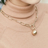 ゴールド | ボリュームチェーンマンテルネックレス ユニセックス 韓国アクセサリー | kirakiraShop